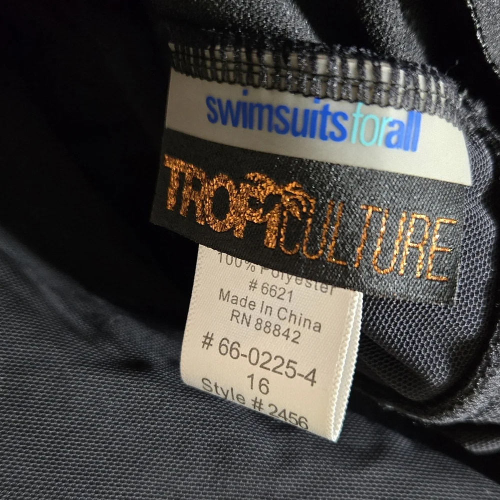 Swimsuits For All Tropiculture Fringe Bandeau One Piece Bathing Suit NWT - Picture 5 of 8